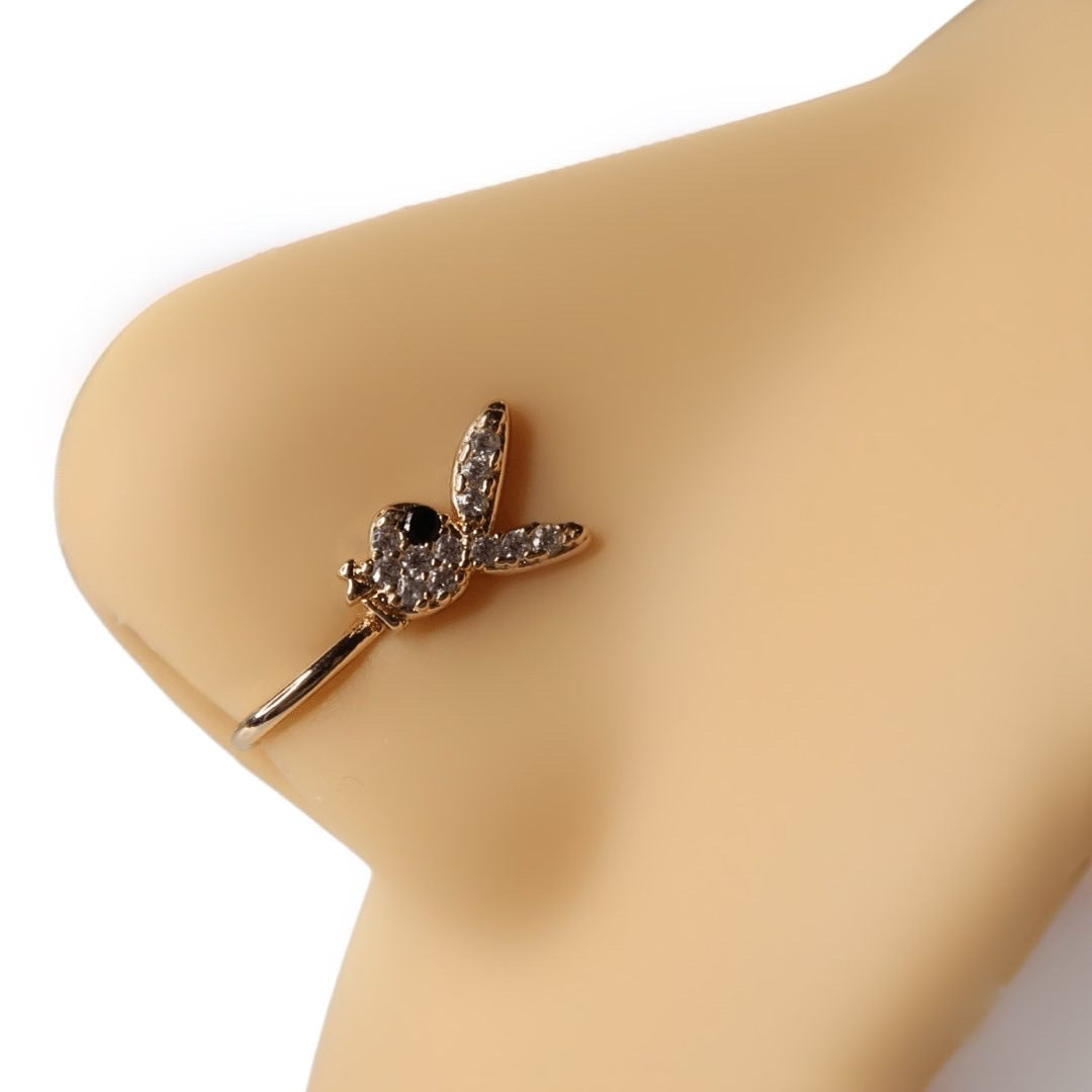 Gold Bunny Clip-on Nose ring